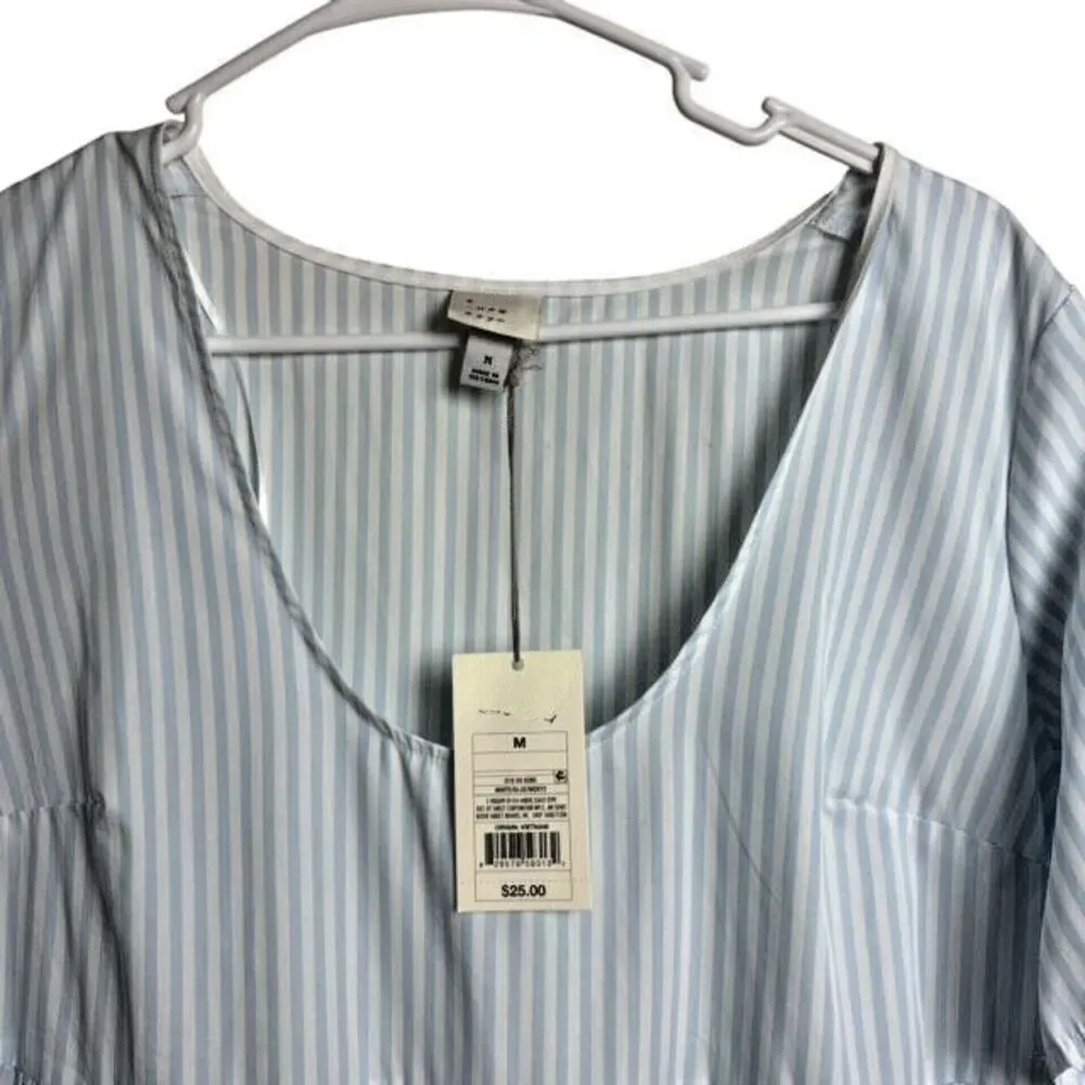 NWT! a new day‎ Womens Medium Cotton Mini Dress Blue White Stripe - Picture 3 of 4